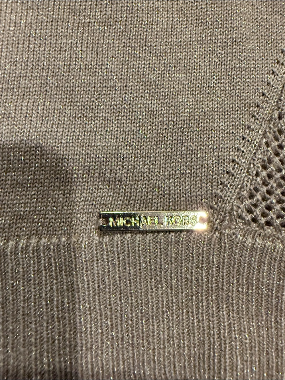Michael Kors Metallic Gold Knit Tank Top - Picture 2 of 3